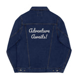 Embroidered Adventure Awaits denim jacket